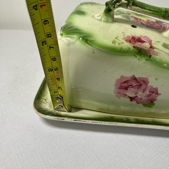 Antique G. Bros. Stoke-On-Trent Butter or cheese dish. Early 1900’s. Floral - Picture 11 of 11